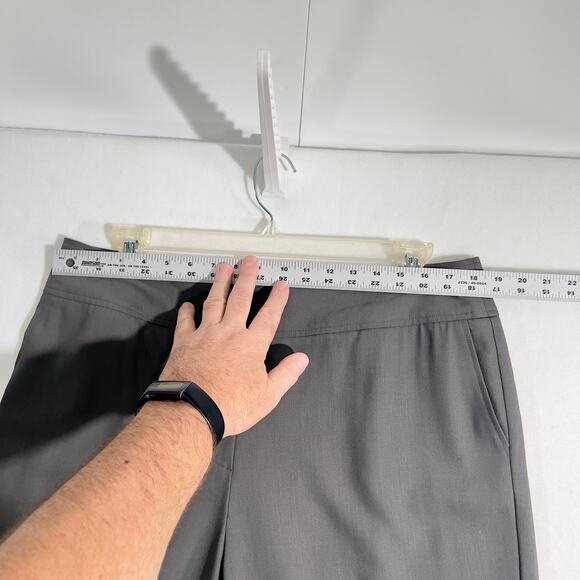 Talbots Pull On Pants Woman 16 Italian Wool Grey Pockets Made in Japan Zip Hook - Picture 8 of 11